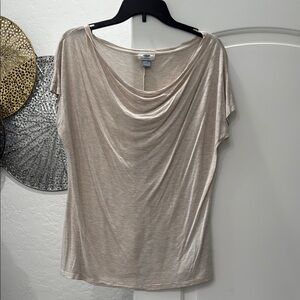 Old Navy Cream Drape Neck Short Sleeve Top